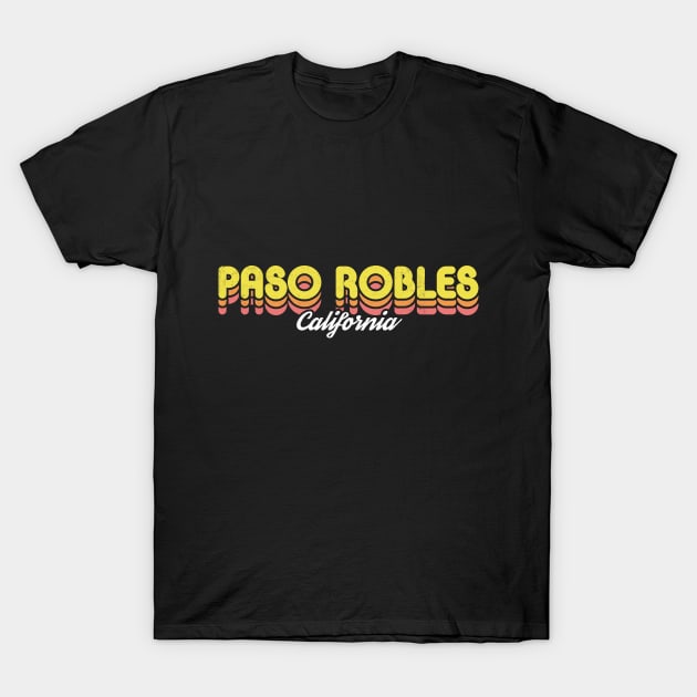 Retro Paso Robles California T-Shirt by rojakdesigns